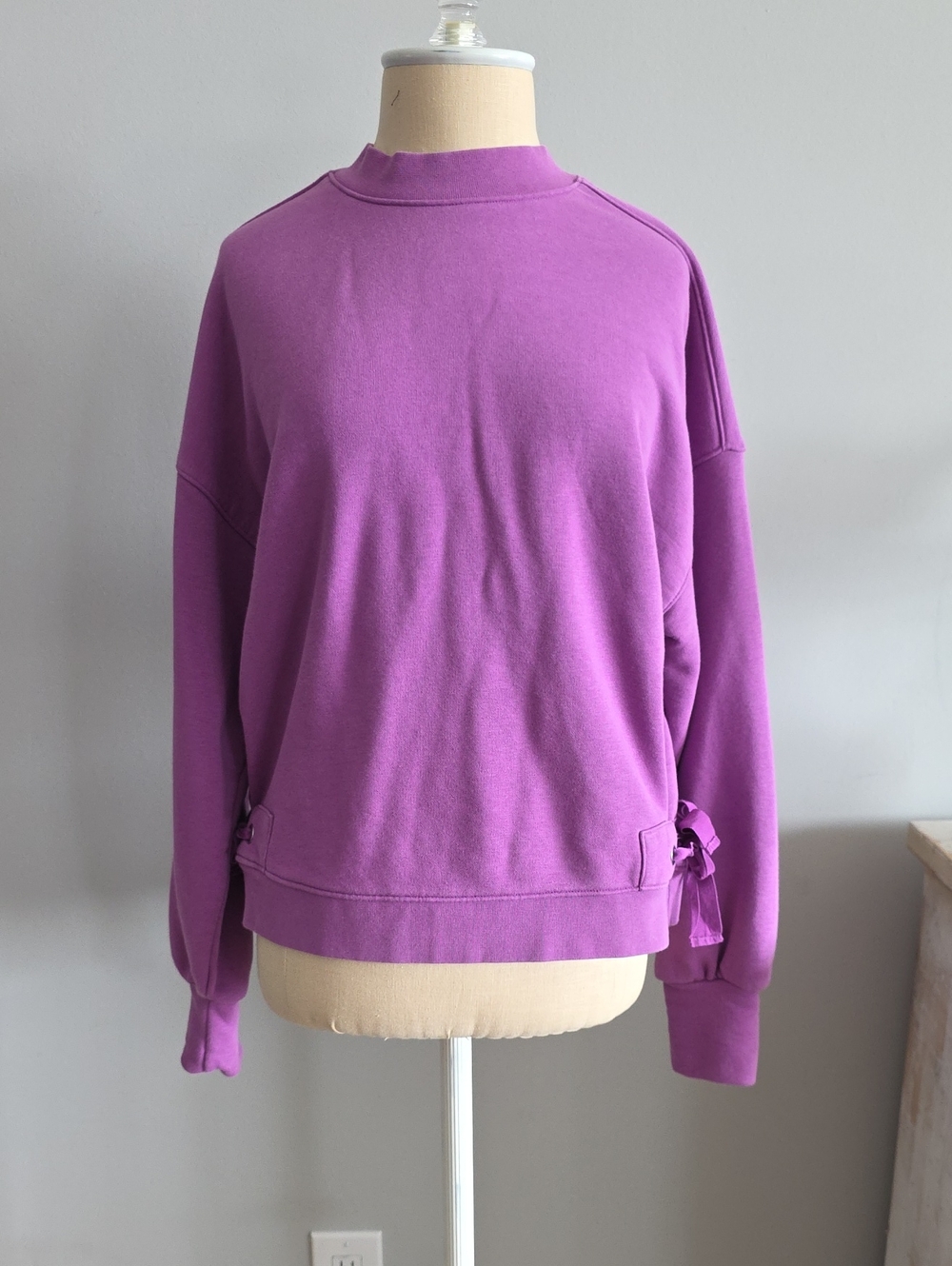 Scotch & Soda Purple Pullover Sweatshirt with Side Tie Detail